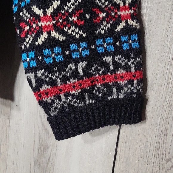 🛍Vintage Mens M Wool Fair‎ Isle Long Sleeve Crew Neck Sweater 80s 90s Warm - Picture 6 of 6